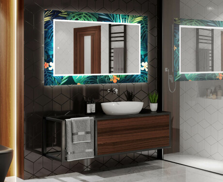 Decorativi specchio bagno da parete retroilluminato - Tropical #2