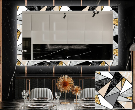 Specchi decorativi con luci da pranzo - Marble Pattern #1