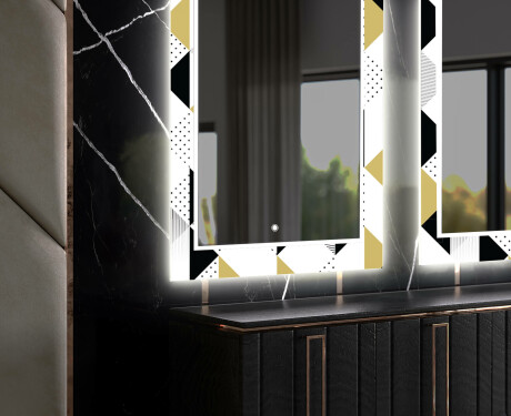 Specchi decorativi con luci da pranzo - Geometric Patterns #11