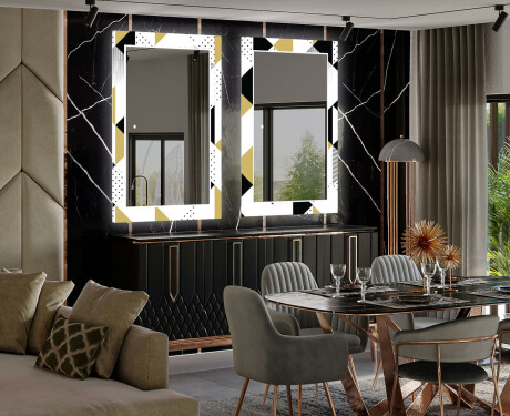 Specchi decorativi con luci da pranzo - Geometric Patterns #2