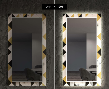 Specchi decorativi con luci da pranzo - Geometric Patterns #7