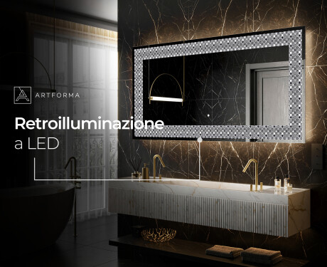 Decorativi specchio da parete retroilluminato - Geometric Symphony #6