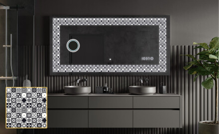 Decorativi specchio da parete retroilluminato - Geometric Symphony