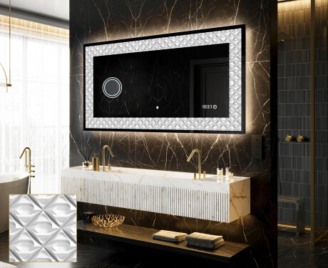 Decorativi specchio da parete retroilluminato - Marble Uplift
