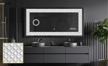 Decorativi specchio da parete retroilluminato - Marble Uplift