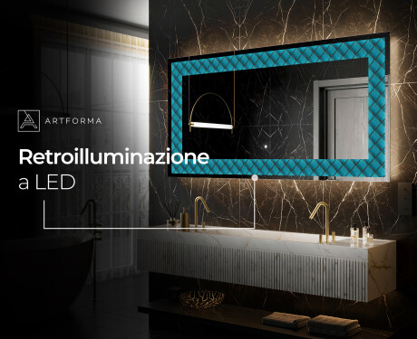 Decorativi specchio da parete retroilluminato - Blue Harmonies #6