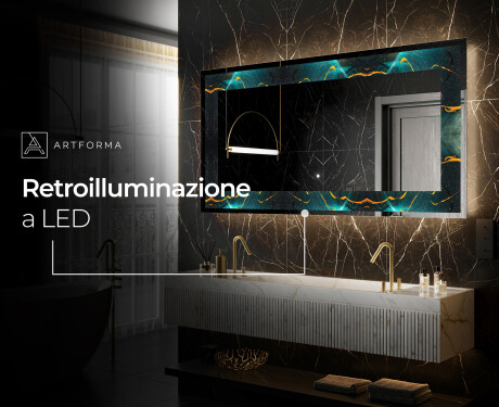Decorativi specchio da parete retroilluminato - Spiraling vortex #6