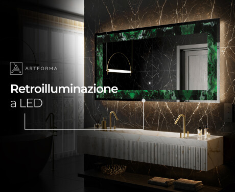 Decorativi specchio da parete retroilluminato - Malachite Magic #6