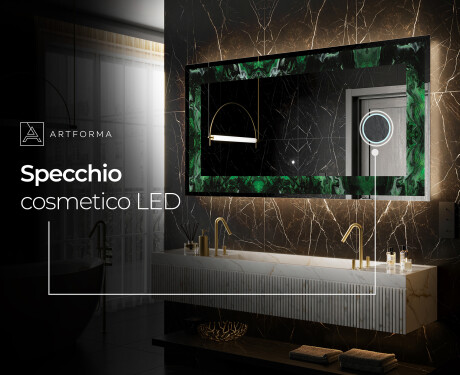 Decorativi specchio da parete retroilluminato - Malachite Magic #9