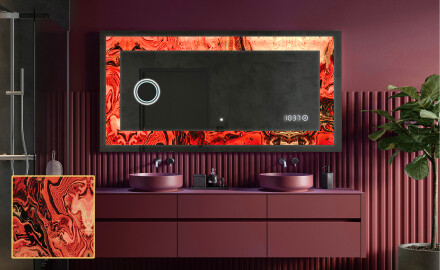 Decorativi specchio da parete retroilluminato - Fiery Reflections