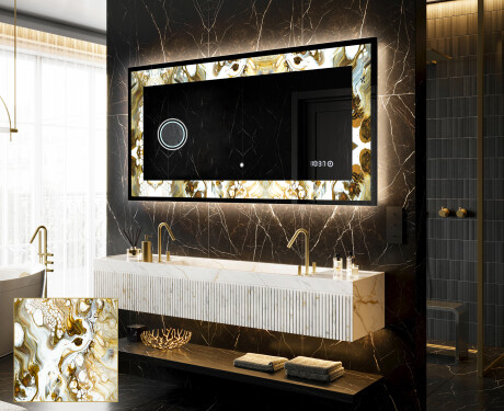Decorativi specchio da parete retroilluminato - Golden Streaks