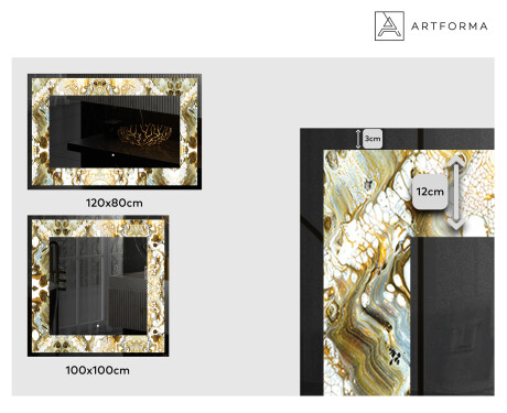Decorativi specchio da parete retroilluminato - Golden Streaks #2