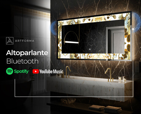 Decorativi specchio da parete retroilluminato - Golden Streaks #7