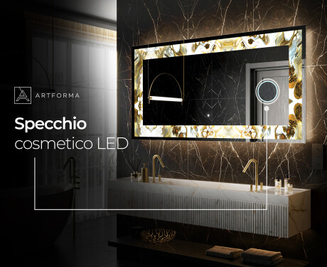 Decorativi specchio da parete retroilluminato - Golden Streaks #9
