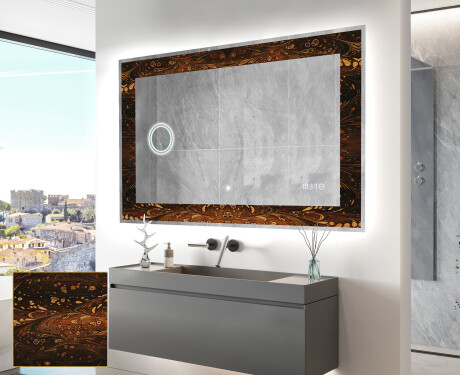 Decorativi specchio da parete retroilluminato - Amber Shell