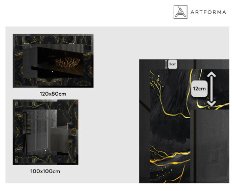 Decorativi specchio da parete retroilluminato - Golden Veins #2