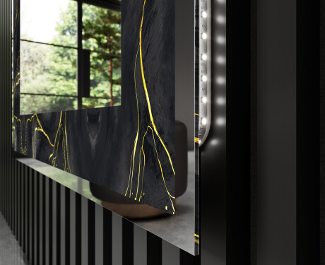 Decorativi specchio da parete retroilluminato - Golden Veins #3