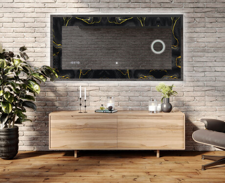 Decorativi specchio da parete retroilluminato - Golden Veins #5