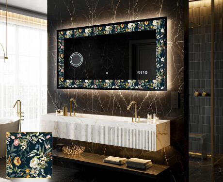 Decorativi specchio da parete retroilluminato - Cascading Flowers