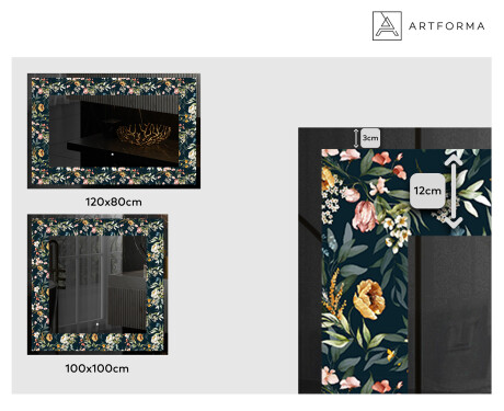 Decorativi specchio da parete retroilluminato - Cascading Flowers #2