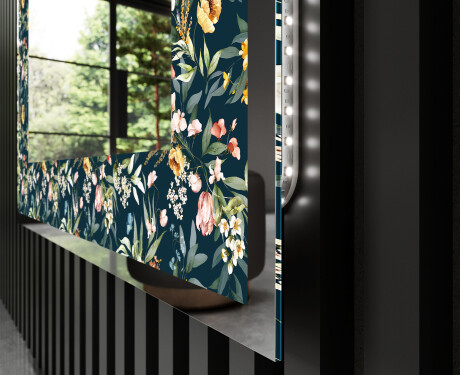 Decorativi specchio da parete retroilluminato - Cascading Flowers #3