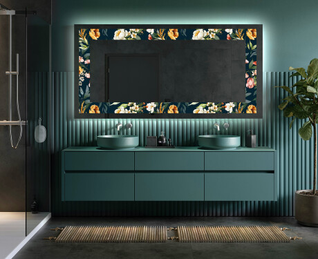 Decorativi specchio da parete retroilluminato - Cascading Flowers #5