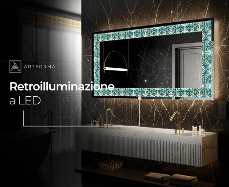 Decorativi specchio da parete retroilluminato - Floral Elevations #7