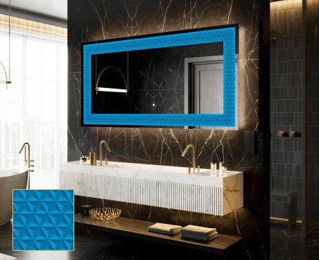 Decorativi specchio da parete retroilluminato - Symmetrical Diamonds