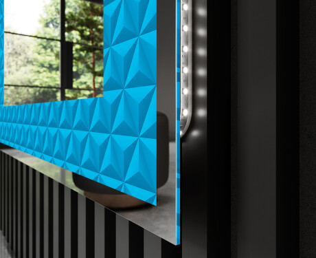 Decorativi specchio da parete retroilluminato - Symmetrical Diamonds #3