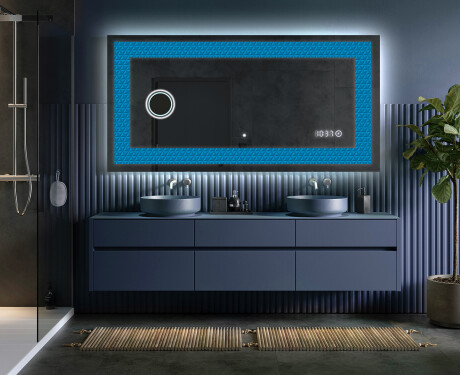 Decorativi specchio da parete retroilluminato - Symmetrical Diamonds #5