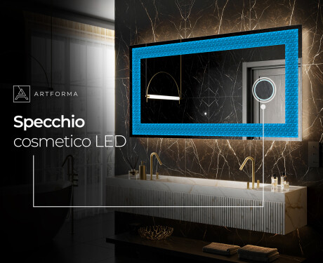 Decorativi specchio da parete retroilluminato - Symmetrical Diamonds #6