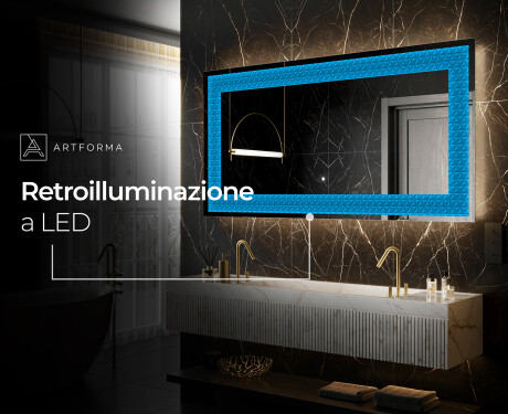 Decorativi specchio da parete retroilluminato - Symmetrical Diamonds #7