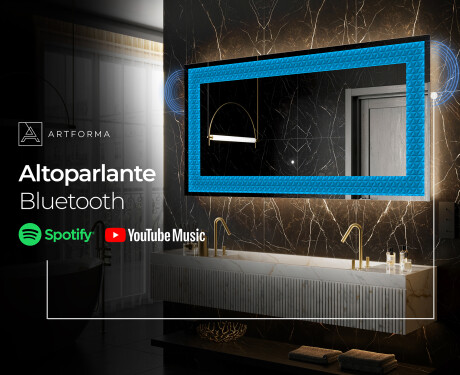 Decorativi specchio da parete retroilluminato - Symmetrical Diamonds #9