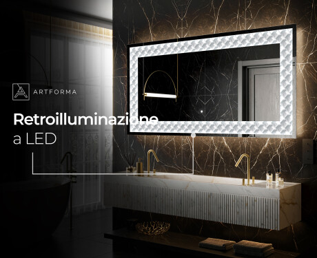 Decorativi specchio da parete retroilluminato - Inspiring Lines #7