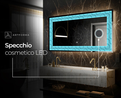 Decorativi specchio da parete retroilluminato - Divergent Lines #6
