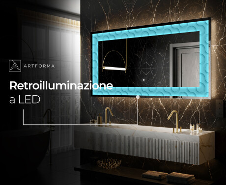 Decorativi specchio da parete retroilluminato - Divergent Lines #7