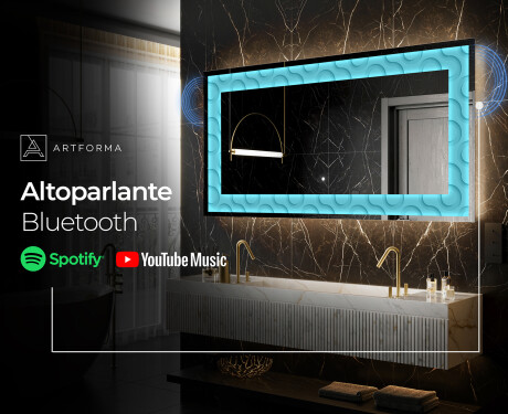 Decorativi specchio da parete retroilluminato - Divergent Lines #9