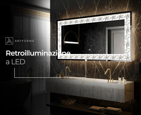 Decorativi specchio da parete retroilluminato - Dynamic Whirls #7