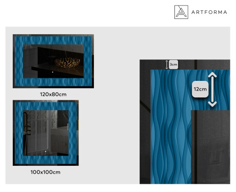 Decorativi specchio da parete retroilluminato - Whirling Lines #2