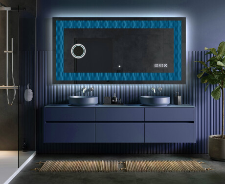 Decorativi specchio da parete retroilluminato - Whirling Lines #5