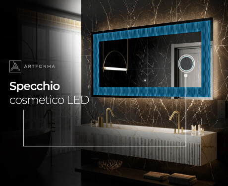 Decorativi specchio da parete retroilluminato - Whirling Lines #6