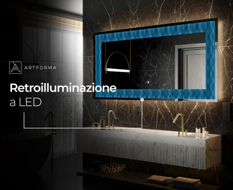 Decorativi specchio da parete retroilluminato - Whirling Lines #7