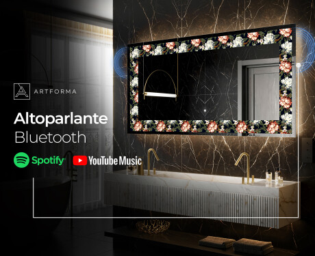 Decorativi specchio da parete retroilluminato - Plant Rhythms #7