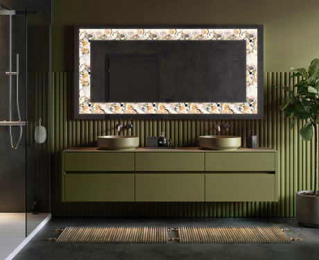Decorativi specchio da parete retroilluminato - Floral Reflections #4