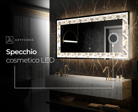 Decorativi specchio da parete retroilluminato - Floral Reflections #9