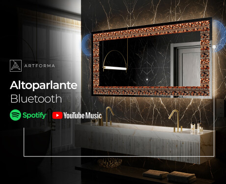 Decorativi specchio da parete retroilluminato - Abstract Leaves #7