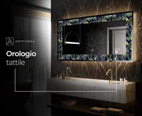 Decorativi specchio da parete retroilluminato - Vintage Leaves #6