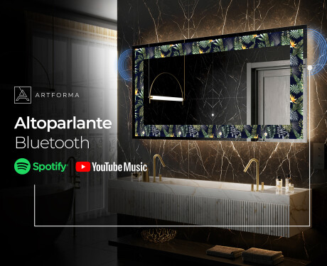 Decorativi specchio da parete retroilluminato - Vintage Leaves #7