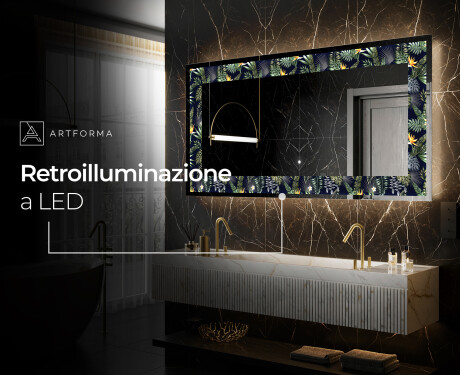 Decorativi specchio da parete retroilluminato - Vintage Leaves #8