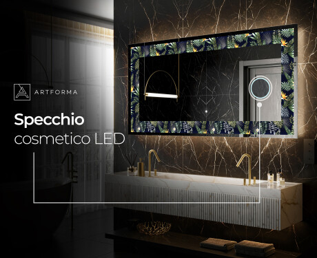 Decorativi specchio da parete retroilluminato - Vintage Leaves #9